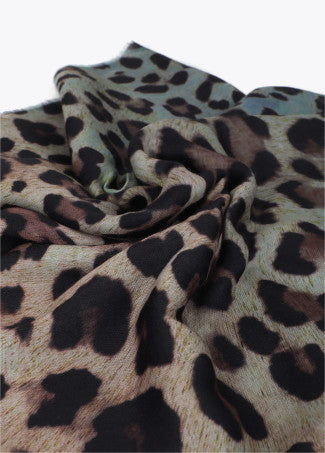 Fular Animal Print Degradado 100x200cm Crudo-Azul Lola Casademunt