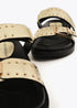 Sandalia Plana con Tiras y Detalles Metálicos Dorado Lola Casademunt LS2605028