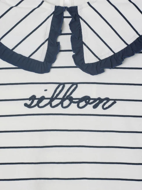 Silbon Camiseta Girl Cuello Bobo Rayas Azul y Blanco