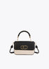 Bandolera con Solapa Efecto Piel Bicolor Crudo-Negro Lola Casademunt LS2604037