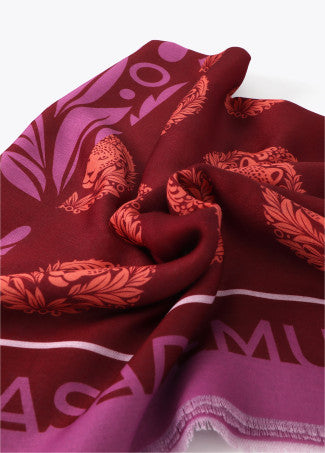 Fular Medallón Tigre 100x200cm Naranja-Rosa Lola Casademunt