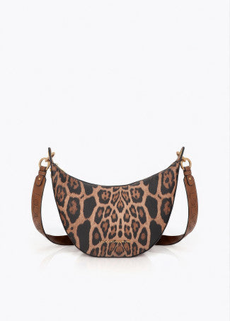 Bandolera Animal Print con Asa Logo Troquelado Marron-Negro LF2604017