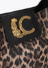 Shopper con Detalle de Cadena y Logo Leopardo Efecto Piel Marron-Negro LF2604085