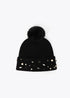 Gorro Tipo Punto con Perlas y Cristales Negro LF2607026
