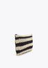 Cartera Efecto Rafia a Rayas con Bordado en 3d Negro-Crudo Lola Casademunt LS2604095