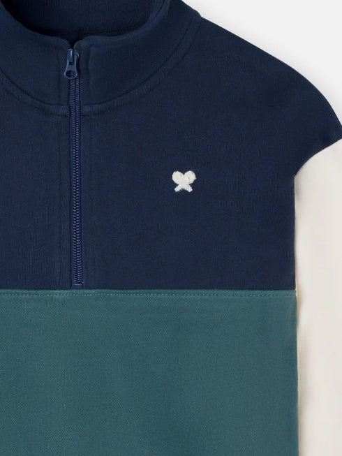 Silbon Sudadera Kids Media Cremallera Bloques Verde