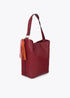 Shopper Efecto Piel con Pompones a Contraste Burdeos Lola Casademunt