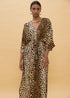 Vestido Largo Mangas Anchas Animal Print Marron-Multicol Lola Casademunt LS2616021