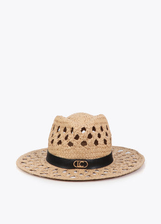 Sombrero Bicolor con Tira Personalizada Crudo-Negro Lola Casademunt LS2607021