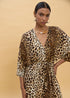 Vestido Largo Mangas Anchas Animal Print Marron-Multicol Lola Casademunt LS2616021