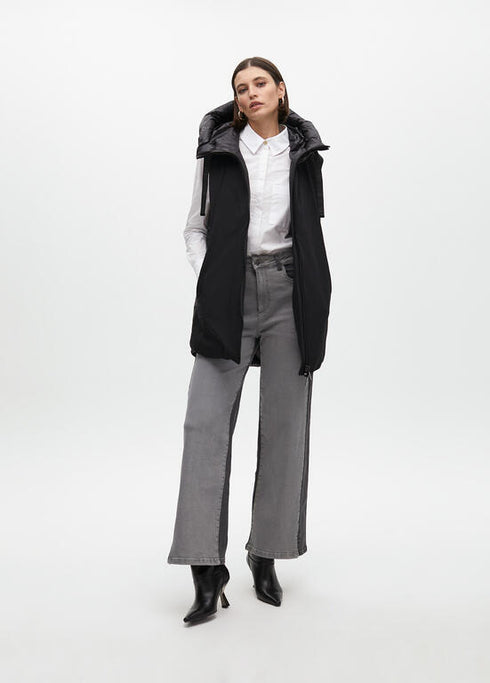 Chaleco plumas midi doble tejido NEGRO LF2501006.00N LOLA CASADEMUNT