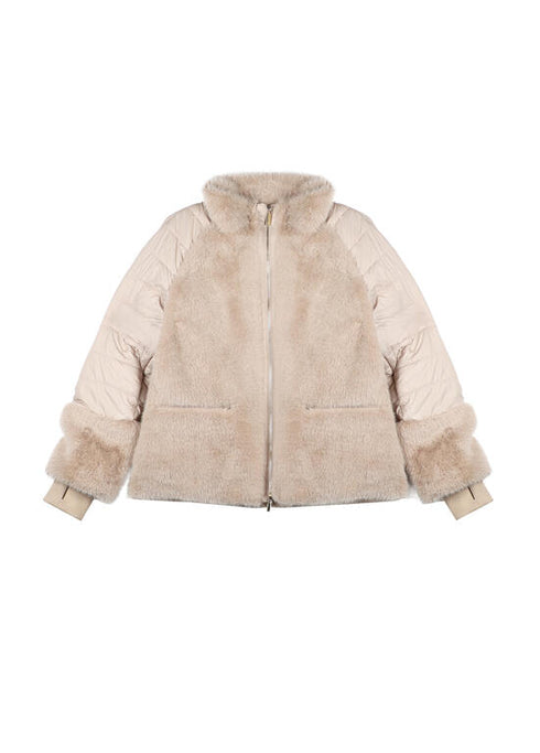 Abrigo combinado plumas pelo CRUDO LF2501009.001 LOLA CASADEMUNT