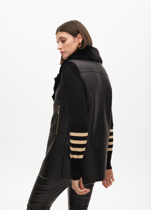 Chaleco doble faz midi NEGRO LF2501013.00N LOLA CASADEMUNT