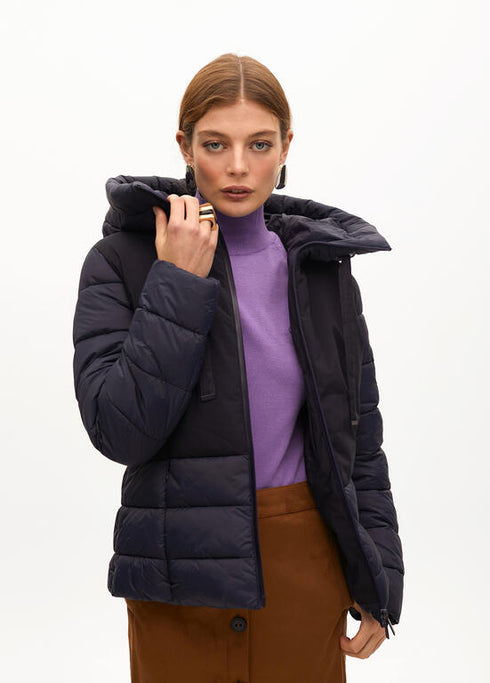 Abrigo plumas a contraste NAVY LF2501024.071 LOLA CASADEMUNT