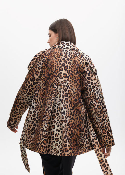 Chaqueta animal print cinturón MARRON-NEGRO LF2502012.25N LOLA CASADEMUNT