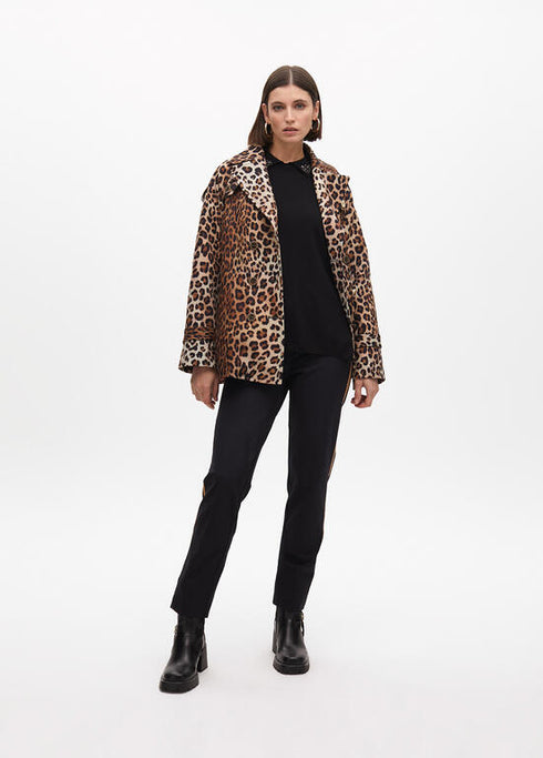 Chaqueta animal print cinturón MARRON-NEGRO LF2502012.25N LOLA CASADEMUNT