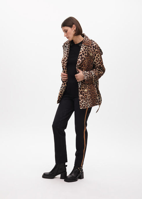 Chaqueta animal print cinturón MARRON-NEGRO LF2502012.25N LOLA CASADEMUNT