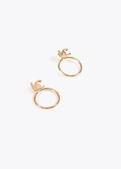 Pendientes aro frontal LC LOLA CASADEMUNT DORADO LF2503002.0M2.U