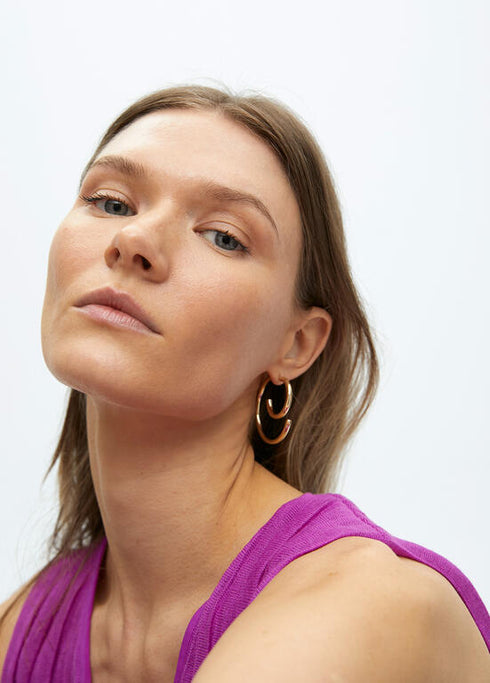 Pendientes espiral bicolor LOLA CASADEMUNT DORADO LF2503009.0M2.U