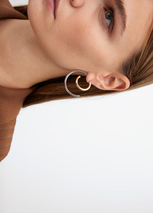 Pendientes espiral bicolor LOLA CASADEMUNT PLATEADO LF2503009.0M3.U