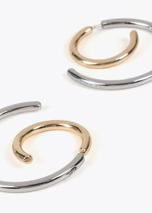 Pendientes espiral bicolor LOLA CASADEMUNT PLATEADO LF2503009.0M3.U