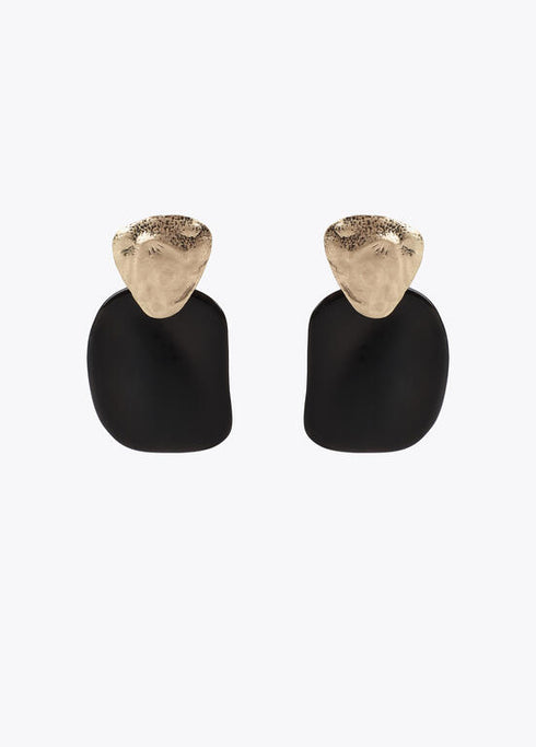 Pendientes LOLA CASADEMUNT dos piezas combinado metal y acrilico NEGRO LF2503034.00N.U