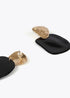Pendientes LOLA CASADEMUNT dos piezas combinado metal y acrilico NEGRO LF2503034.00N.U