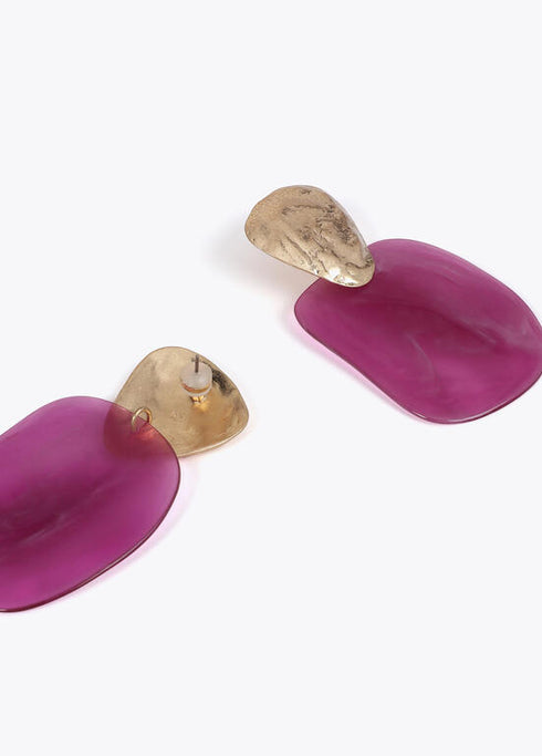 Pendientes LOLA CASADEMUNT dos piezas combinado metal y acrilico BUGANVILIA LF2503034.021.U