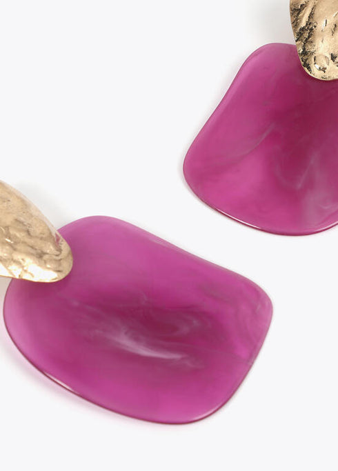 Pendientes LOLA CASADEMUNT dos piezas combinado metal y acrilico BUGANVILIA LF2503034.021.U