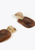 Pendientes LOLA CASADEMUNT dos piezas combinado metal y acrilico MARRON LF2503034.057.U