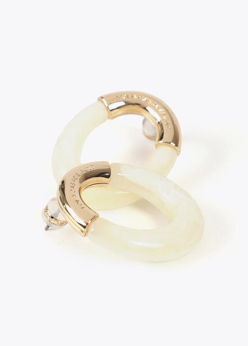 Pendientes LOLA CASADEMUNT ovalo combinado metal y acrílico METAL-CRUDO LF2503037.2M0.U