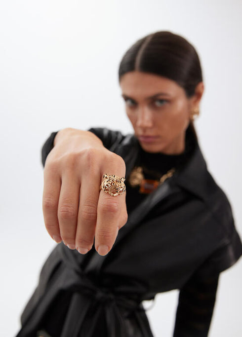 Anillo LOLA CASADEMUNT cabeza Tigre DORADO LF2503047.0M2