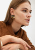 Pendientes LOLA CASADEMUNT boton cara tigre joya METAL-NEGRO LF2503052.2MN.U