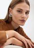 Pendientes LOLA CASADEMUNT boton cara tigre joya METAL-NEGRO LF2503052.2MN.U