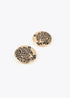 Pendientes LOLA CASADEMUNT boton cara tigre joya METAL-NEGRO LF2503052.2MN.U