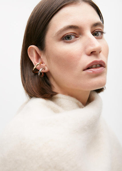 Pendientes LOLA CASADEMUNT efecto piercing combinados METAL-METAL LF2503053.2MM.U