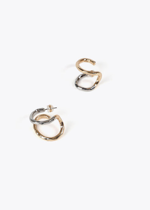 Pendientes LOLA CASADEMUNT efecto piercing combinados METAL-METAL LF2503053.2MM.U