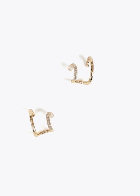Pendientes LOLA CASADEMUNT efecto piercing combinados joya METAL-METAL LF2503054.2MM.U