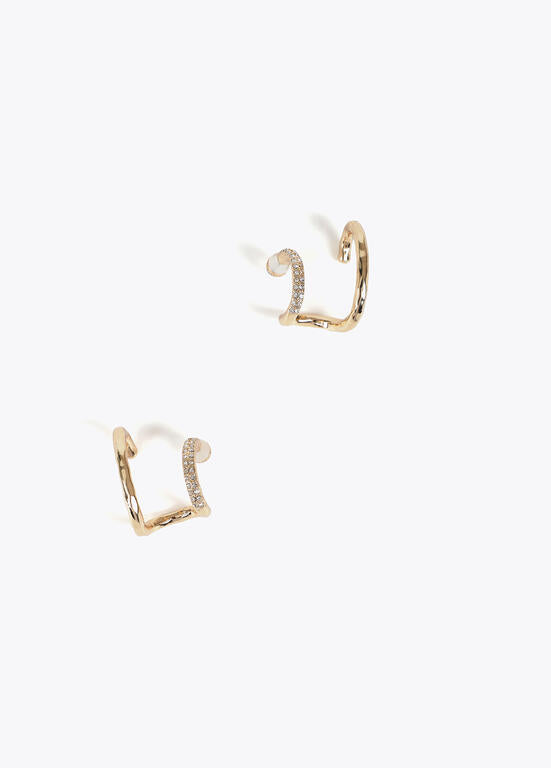 Pendientes LOLA CASADEMUNT efecto piercing combinados joya METAL-METAL LF2503054.2MM.U