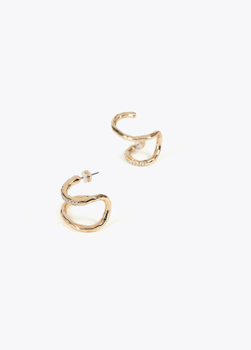 Pendientes LOLA CASADEMUNT efecto piercing combinados joya METAL-METAL LF2503054.2MM.U