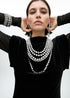 Multicollar LOLA CASADEMUNT joya cristales y perlas GRIS METALIZADO LF2503061.0M4.U