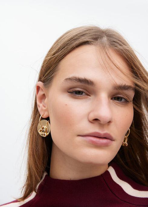 Pendiente LOLA CASADEMUNT aro movil con corazon infinito DORADO LF2503066.0M2.UE