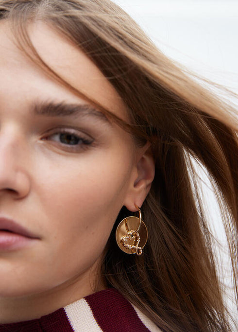 Pendiente LOLA CASADEMUNT aro movil con corazon infinito DORADO LF2503066.0M2.UE