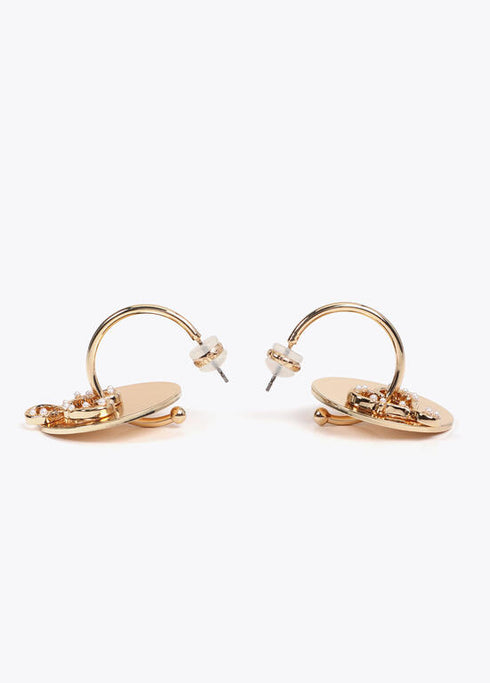 Pendiente LOLA CASADEMUNT aro movil con corazon infinito DORADO LF2503066.0M2.UE