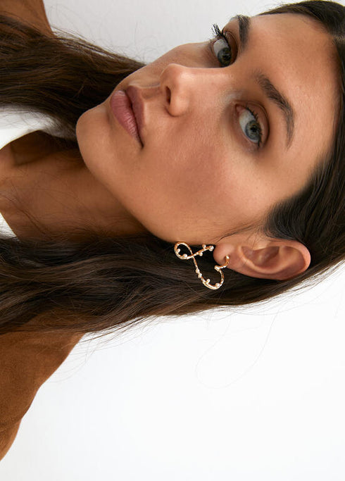 Pendientes LOLA CASADEMUNT corazon infinito con perlitas DORADO LF2503068.0M2.U