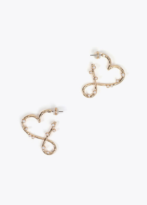 Pendientes LOLA CASADEMUNT corazon infinito con perlitas DORADO LF2503068.0M2.U