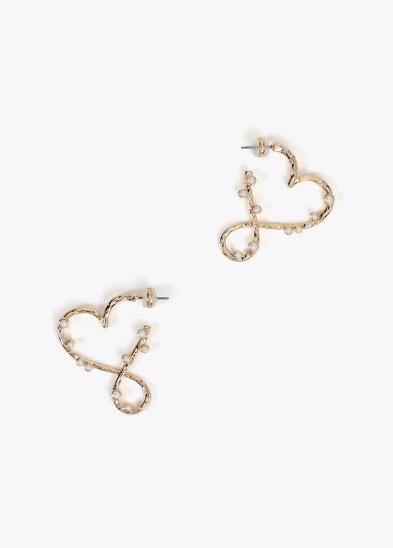 Pendientes LOLA CASADEMUNT corazon infinito con perlitas DORADO LF2503068.0M2.U