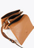 Bandolera efecto piel con tres compartimentos y solapa LOLA CASADEMUNT. CAMEL LF2504003.052.U