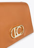 Bandolera efecto piel con tres compartimentos y solapa LOLA CASADEMUNT. CAMEL LF2504003.052.U