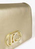 Bandolera efecto piel con tres compartimentos y solapa LOLA CASADEMUNT. DORADO LF2504003.0M2.U